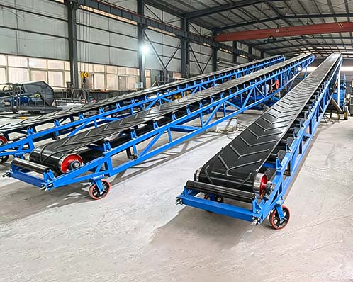 Draagbare transportband voor het hanteren en transporteren van banden